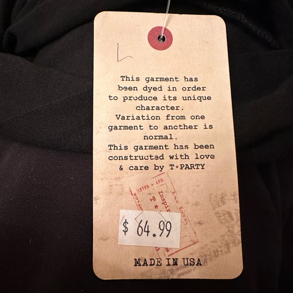 T*Party Black/brown tie dye fringed skirt, size L - Picture 6 of 8